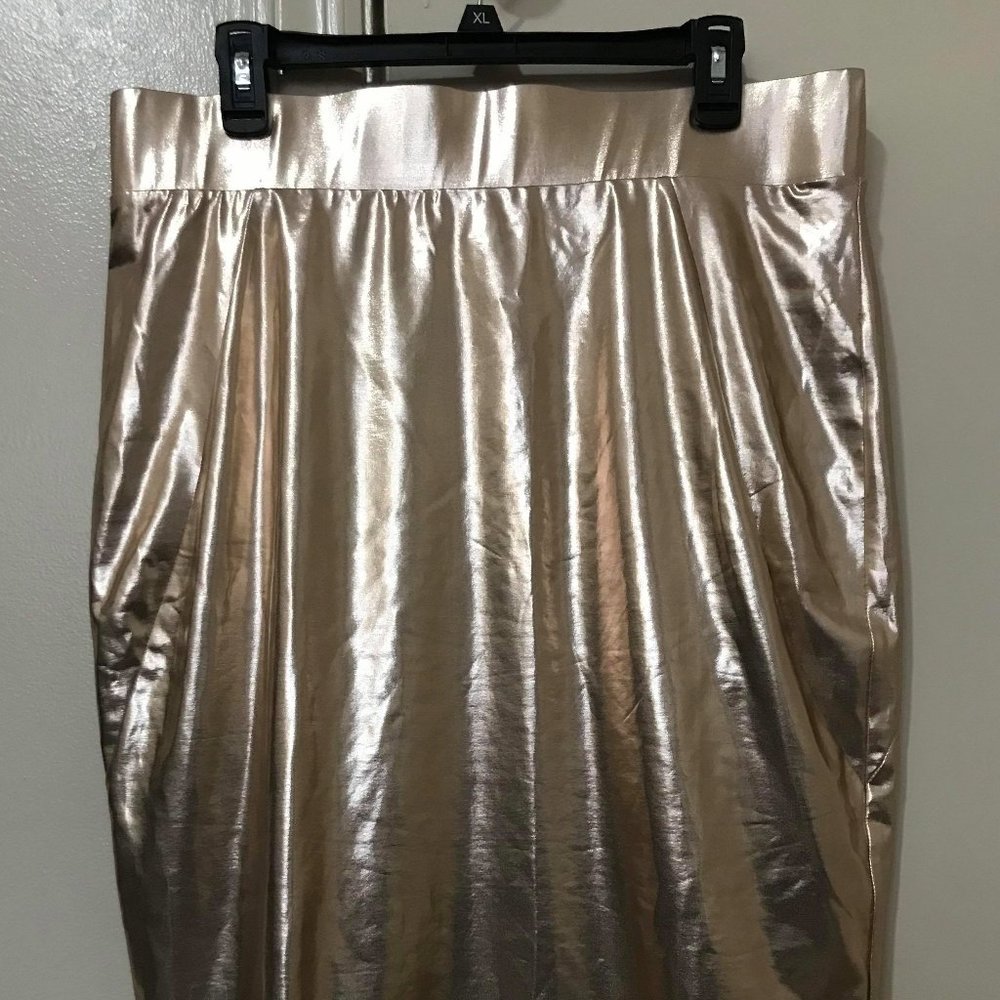 Carmakoma rose gold metallic skirt